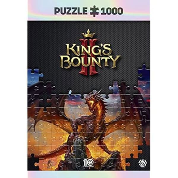 Pussel 1000 Bitar - GOOD LOOT - King's Bounty II: Dragon - Affisch Inkluderad - Gratis Väska - 68 x 48 cm