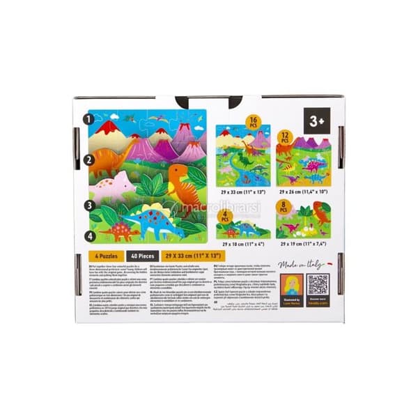 GIOCO PLAYRAMA PUZZLE DINOSAURER FÖR BARN 3+ HEADU