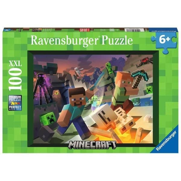 Ravensburger - Barnpussel - 100 p XXL-pussel - Minecraft Monsters - Från 6 år - 13333