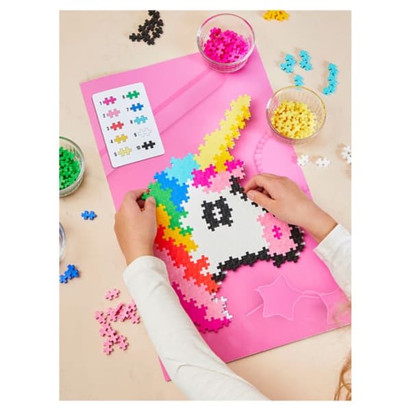 Kit med 250 bitar minipussel med siffror Unicorn-tema - Plus Plus