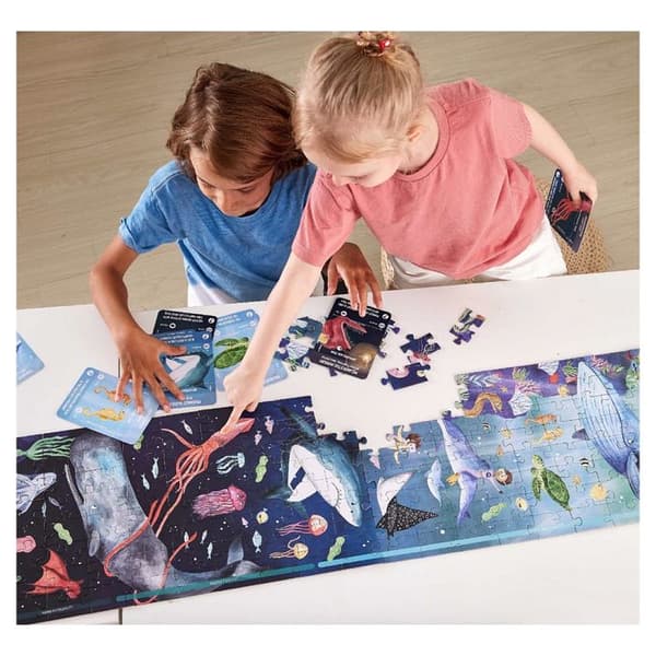 Hape Glow In The Dark Pussel - Ocean Life - 100-200 bitar - För barn från 6 år och uppåt