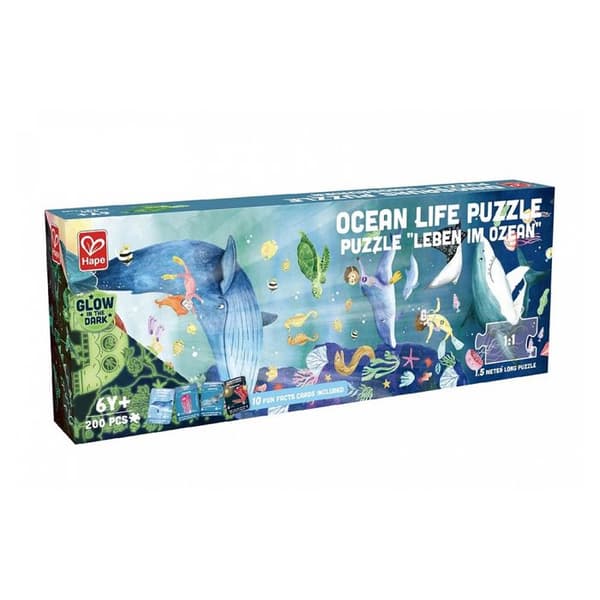 Hape Glow In The Dark Pussel - Ocean Life - 100-200 bitar - För barn från 6 år och uppåt