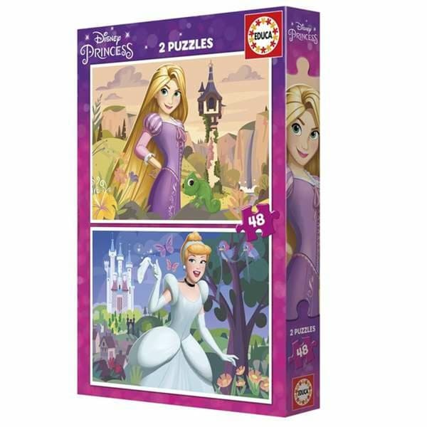 Set 2 pussel Disney Princess Cinderella and Rapunzel 48 Delar
