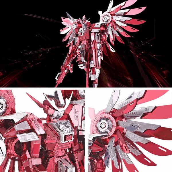 Piececool 3D Metallpussel för vuxna, Duvande Vingar Figur Mecha Modellkit Stål Metall 3D Modellbyggblock, Hjärngympa D