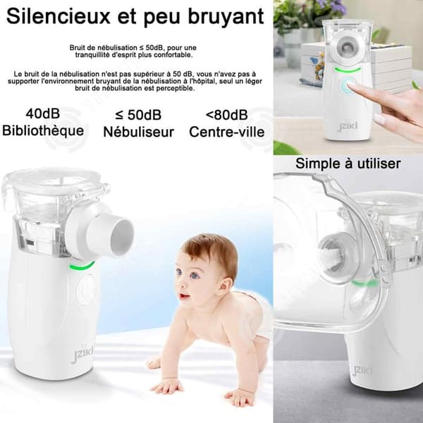INN Förstärkare 7x4,5x10,4cm usb och batterier bärbar nebulisator med 2 masker 1 kall dimmunhalator för barn och vuxna