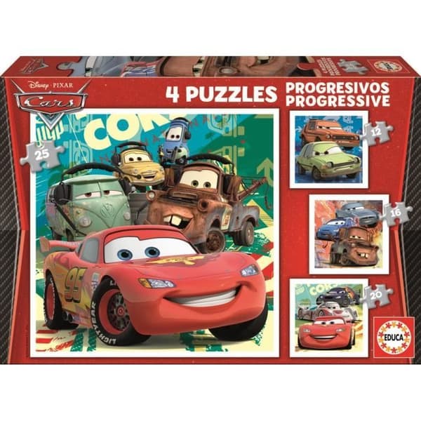 CARS progressivt pussel - Pojke och flicka - Från 3 år - Tecknade serier och serier
