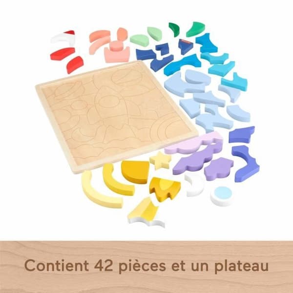 FISHER-PRICE Trä Pussel Rymdpussel 42 bitar för små - Fisher-Price - HXY42