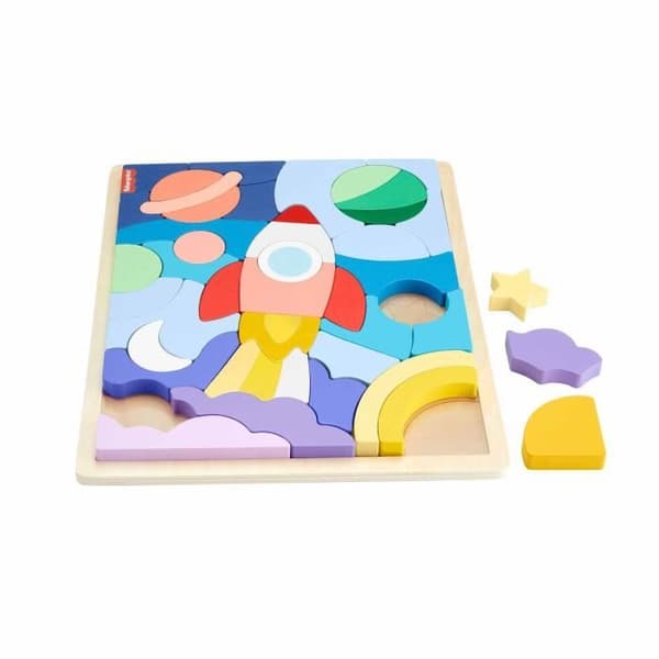 FISHER-PRICE Trä Pussel Rymdpussel 42 bitar för små - Fisher-Price - HXY42