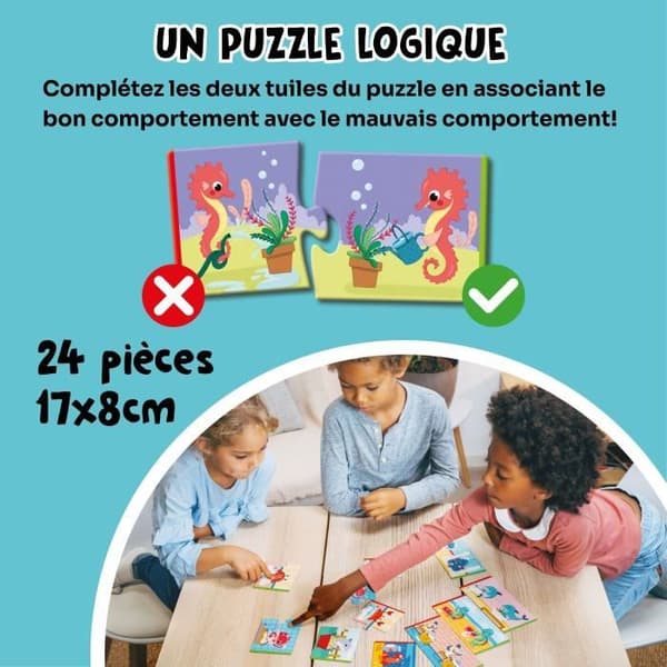 Utbildningsspel - GEOMAG - Ekologiskt pussel Spara vatten - Mini-utbildningspussel - Vattenbevarande