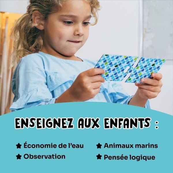 Utbildningsspel - GEOMAG - Ekologiskt pussel Spara vatten - Mini-utbildningspussel - Vattenbevarande