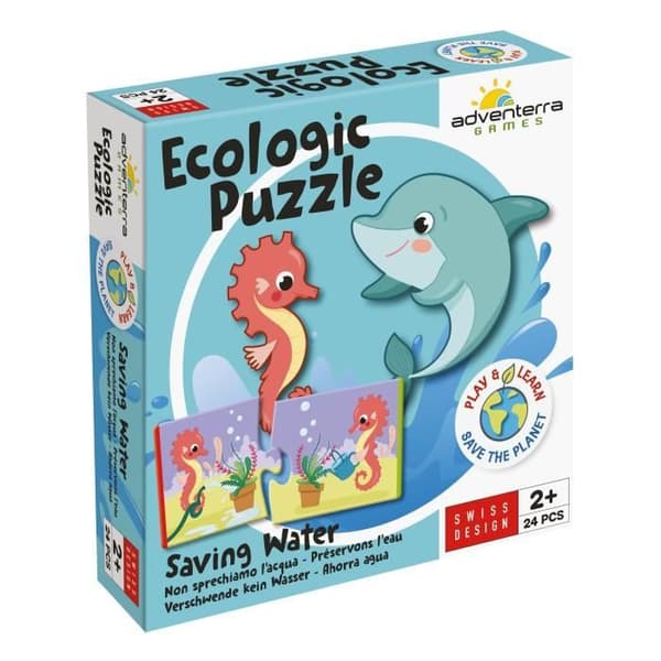 Utbildningsspel - GEOMAG - Ekologiskt pussel Spara vatten - Mini-utbildningspussel - Vattenbevarande