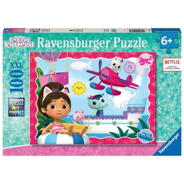 100 bitars XXL-pussel Katternas äventyr! / Gabbys dockskåp, Från 6 år, Barnpussel, 12001053, Ravensburger