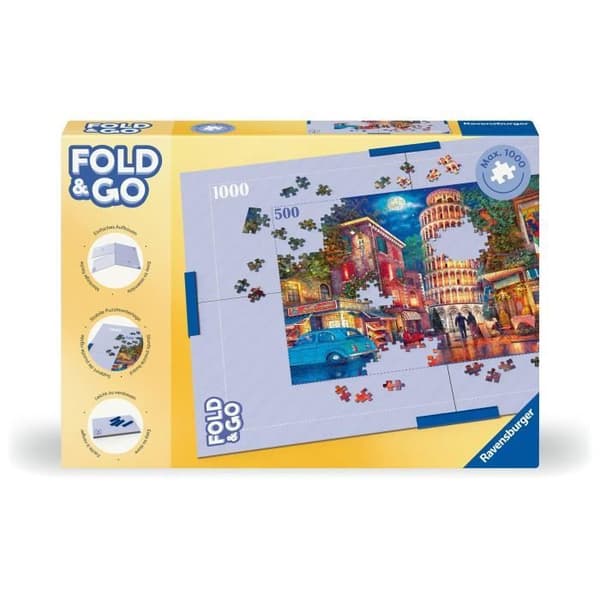 Pusselbräda - RAVENSBURGER - 17971 - Fällbar - För 1000 bitar - Fixeringsklämmor