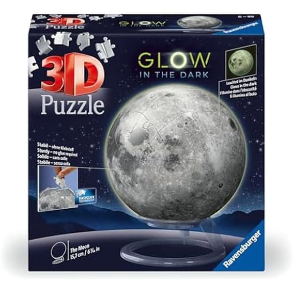 Ravensburger - 3D Pusselboll Månen, Glöder i Mörker, 72 delar. 115860
