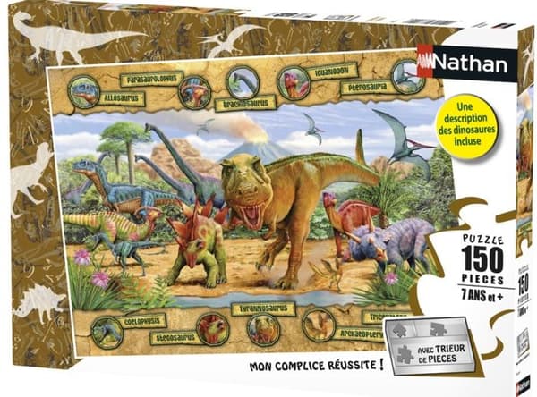 150 p pussel - Dinosauriearter - NATHAN - Blandat - Djur - Från 6 år