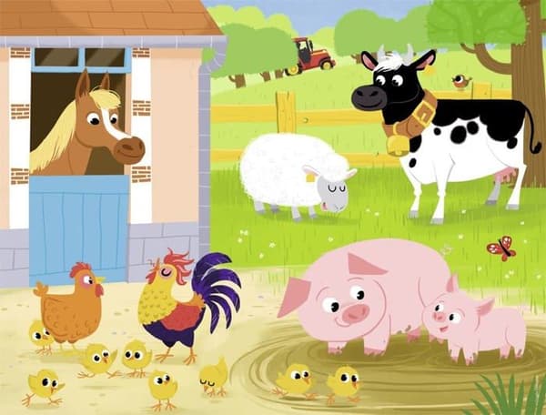 Farm Puzzle 30 bitar - NATHAN - Blandat - Grönt - Pedagogiskt spel för 10-åringar