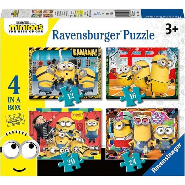 Ravensburger Minions Pussel 2, 4 i en låda - Tecknad film och serier - Gul - Från 3 år