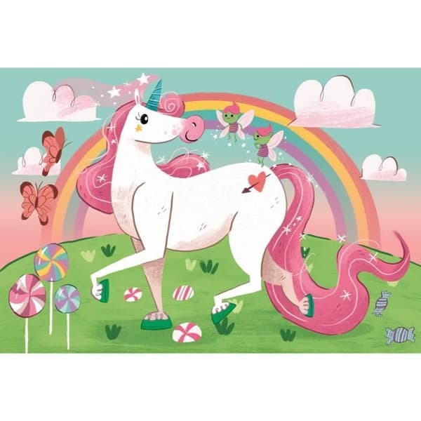 Unicorns Pussel - Clementoni - 104 bitar - Tjej - Från 6 år