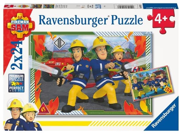 Ravensburger Pussel - 80532 - Barnpussel - 2x24 p-pussel - Sam och hans team / Brandman Sam - 4 år och uppåt