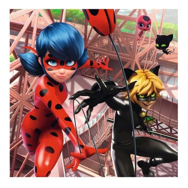 Pussel 3 x 49 delar Miraculous Ladybug & Cat Noir Ravensburger - Röd - Blandad - Ålder 5+