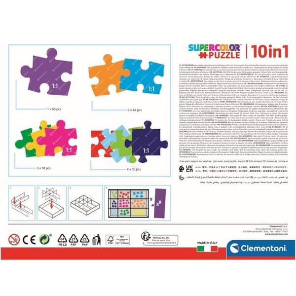 CLEMENTONI - 10 i 1 Peppa Pig Pussel - Mindre än 100 bitar - För barn
