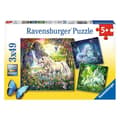 Miniatyrbild 4 av 4: 3 x 49 bitar pussel - RAVENSBURGER - Enhörningar - Djur - Mindre än 100 bitar - Grön