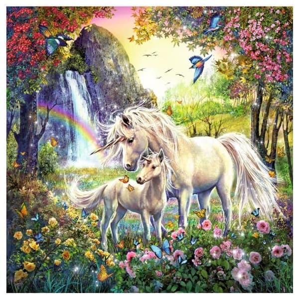 3 x 49 bitar pussel - RAVENSBURGER - Enhörningar - Djur - Mindre än 100 bitar - Grön