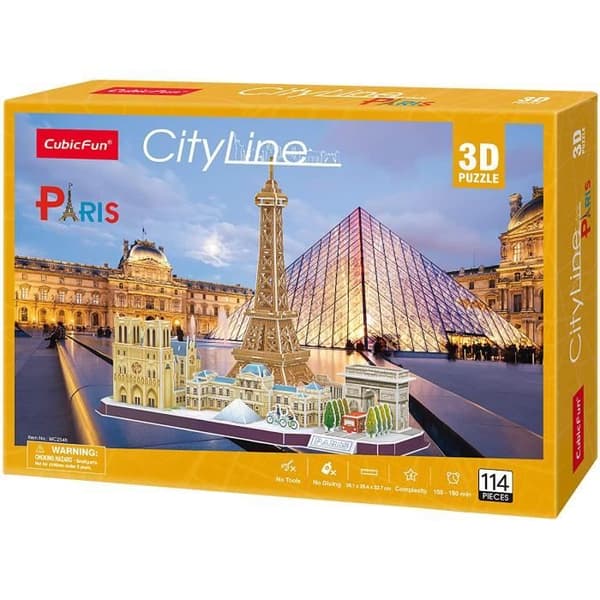3D-pussel Eiffeltornet Paris - XTREM RAIDERS - Barn 8 år och uppåt - Resor och kartor - Färdigskuren fjäderbräda