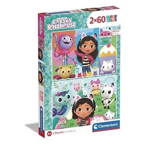 Pussel - CLEMENTONI - Gabby's Dollhouse - 2x60 bitar - För barn från 4 år - Klara färger