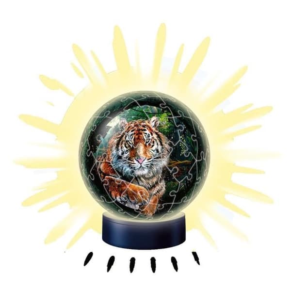Upplyst 3D Ball Puzzle - Big Cats - Ravensburger - 72 bitar