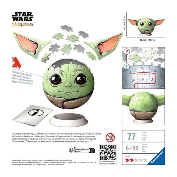 Star Wars The Mandalorian Grogu 3D-pussel - Ravensburger - 72 bitar - Från 8 år