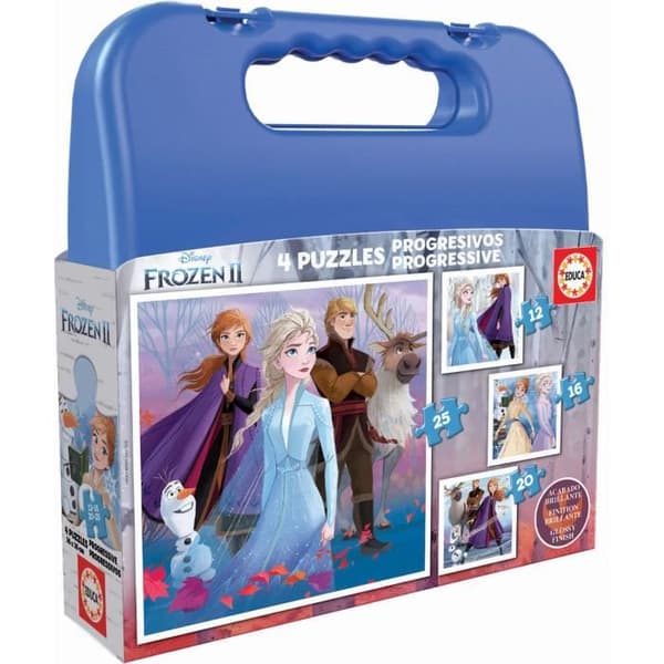 Frysta 2 progressiva pussel - EDUCA - Etui med 4 pussel 12-16-20-25 bitar