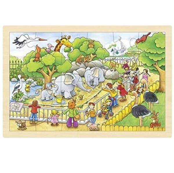 Goki - Wooden Puzzle Day at the zoo ( GK-57808 )
