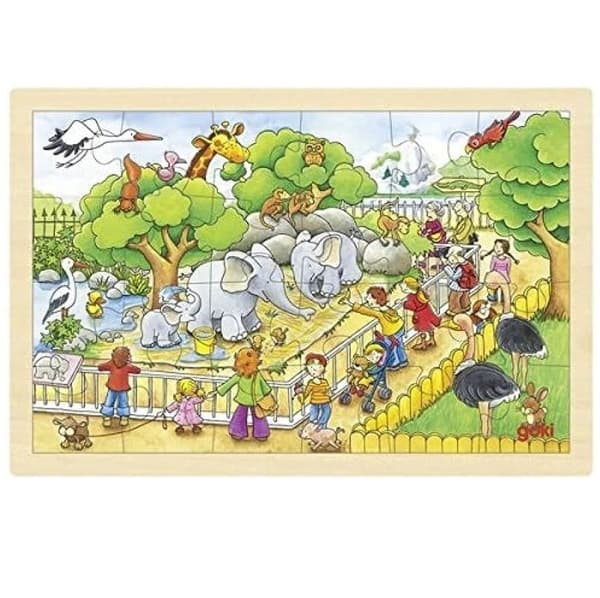 Goki - Wooden Puzzle Day at the zoo ( GK-57808 )