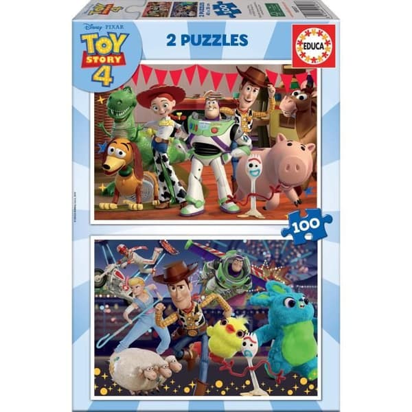 Toy Story 4-pussel - EDUCA - 2x100 bitar - Tecknad och serietema