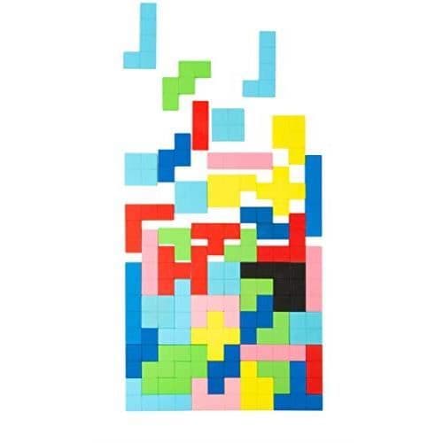 Tetris träpussel - LITEN FOT - 114 bitar - Geometriska mönster - Flerfärgad - Från 3 år