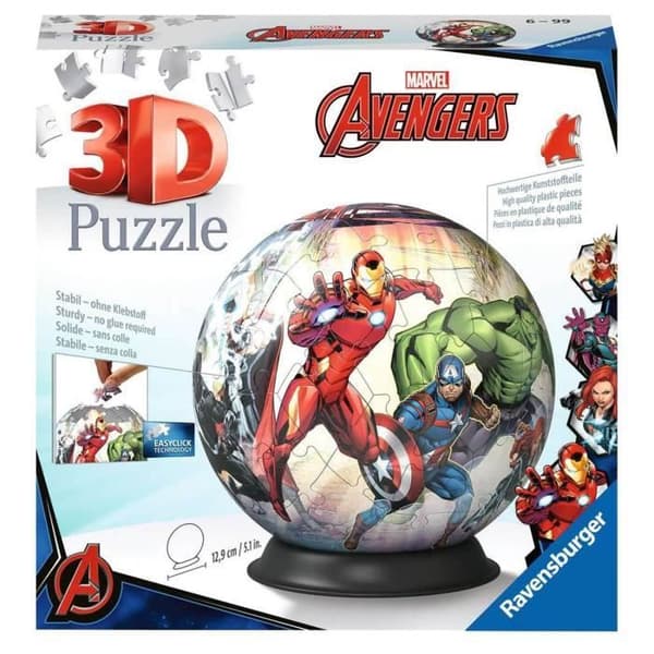 Pusselboll - RAVENSBURGER - Marvel Avengers - 72 bitar - Tecknade serier och serier - Gul