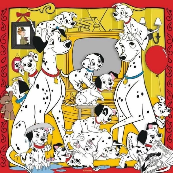 Disney Ravensburger Pussel - Aristocats, Rox och Rouky, Dalmatiner - 3x49 bitar