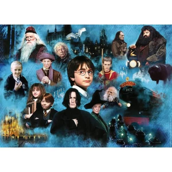 Pussel 1000 bitar: Harry Potters magiska värld Unik färg
