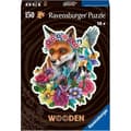 Miniatyrbild 1 av 6: Färgglada Fox träpussel 150 robusta och naturliga bitar inklusive 15 träfigurer (infall), premiumkvalitet - För barn