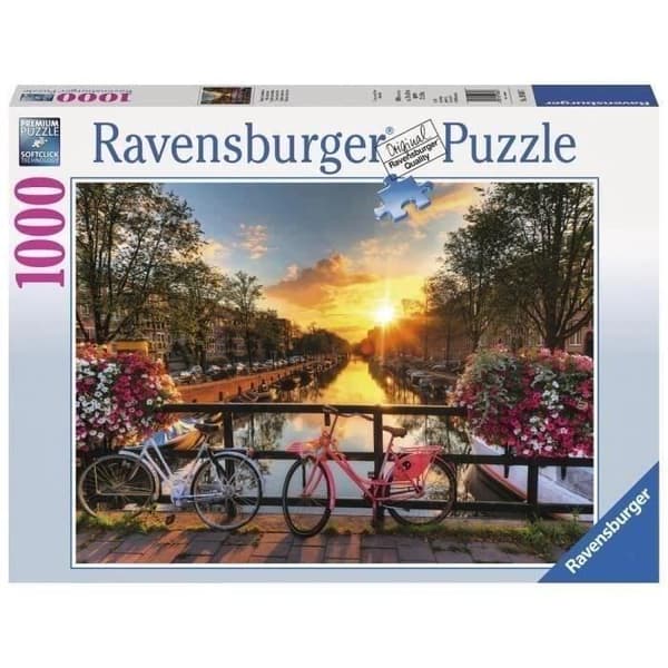 1000 bitars pussel - Cyklar i Amsterdam - Ravensburger - Vuxen - Landskap och natur