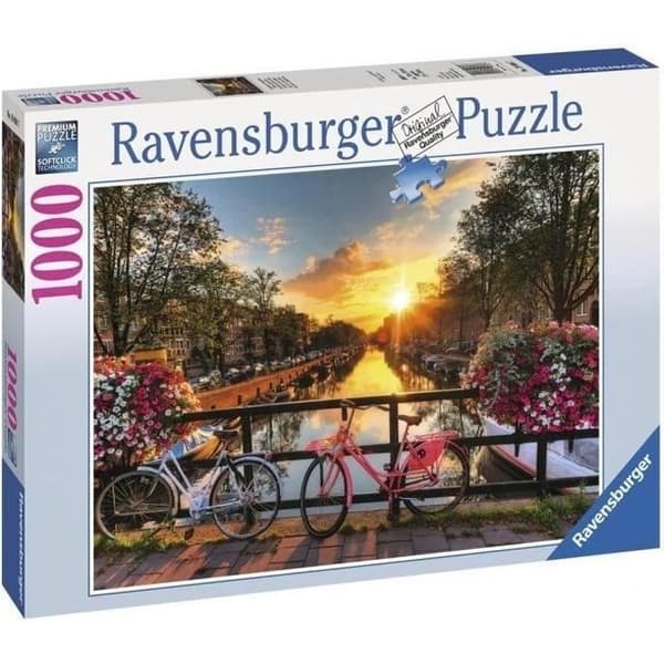 1000 bitars pussel - Cyklar i Amsterdam - Ravensburger - Vuxen - Landskap och natur