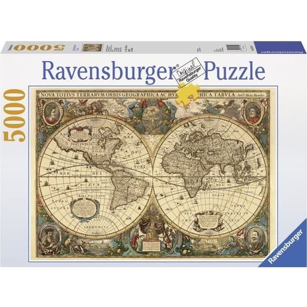 Ravensburger pussel med 5000 bitar - Uråldrig världskarta - För vuxna från 14 år och uppåt