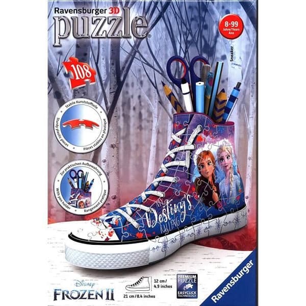 Frozen 2 Sneaker 3D-pussel - Ravensburger - 108 bitar - Inget lim - från 8 år och uppåt