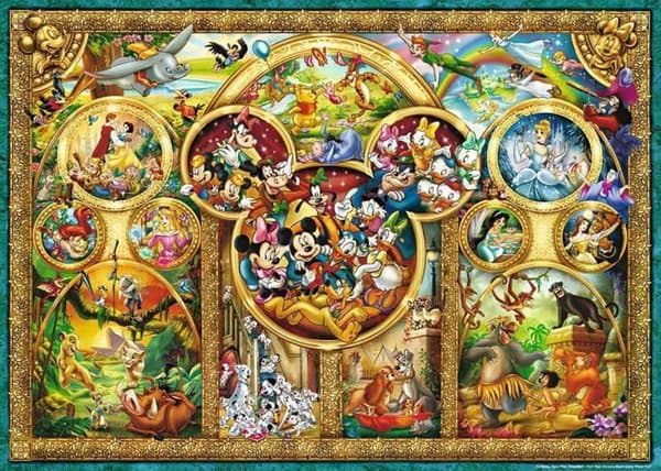 Ravensburger 1000 bitars pussel - Disneys magiska värld - Gul - Tecknad film och serier - Vuxen