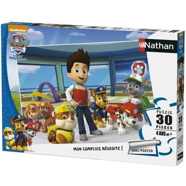 Paw Patrol Puzzle 30 bitar - Nathan - För barn från 4 år och uppåt