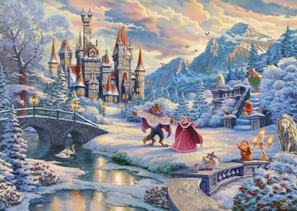 Pussel - SCHMIDT SPIELE - Disney, skönheten och odjurets vinterförtrollning - 1000 bitar