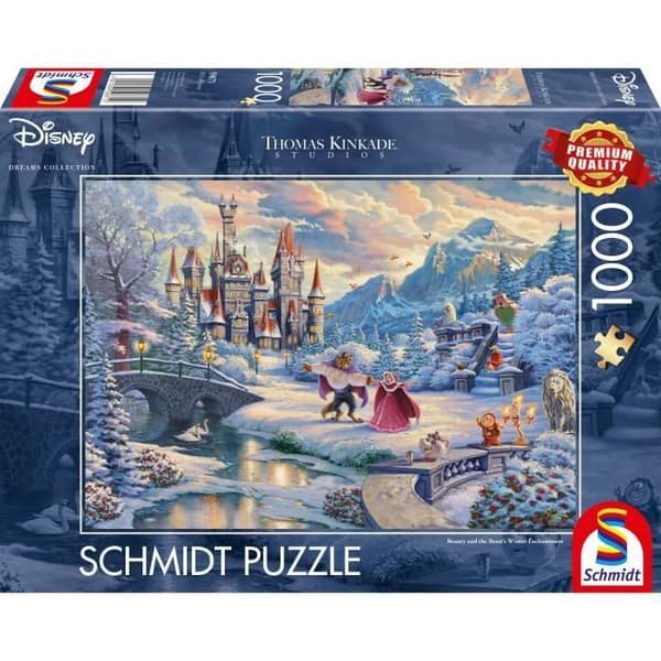 Pussel - SCHMIDT SPIELE - Disney, skönheten och odjurets vinterförtrollning - 1000 bitar