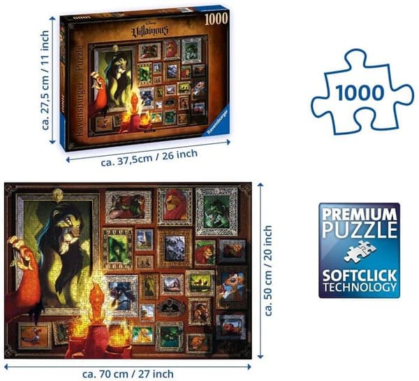Scar 1000 bitars pussel - Disney Villainous Collection - Ravensburger - Tecknade serier och serier - Vuxen