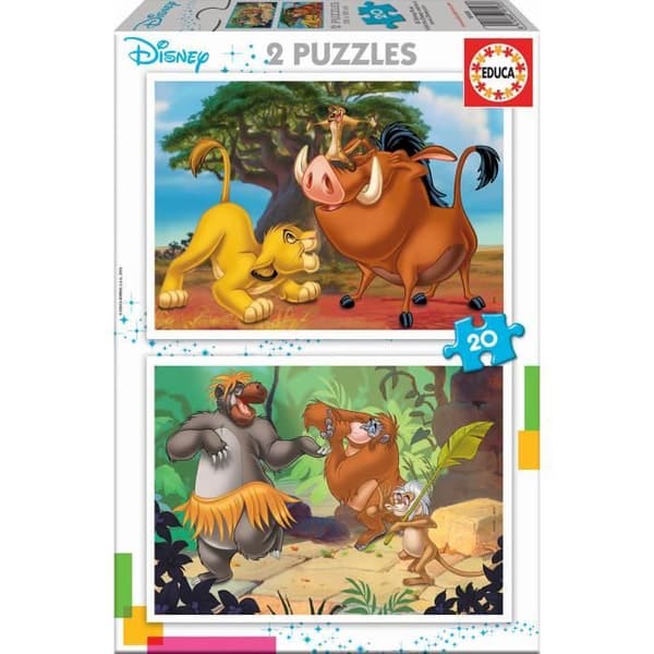 Disney Animals Puzzle - EDUCA - 2x20 bitar - För barn från 3 år och uppåt